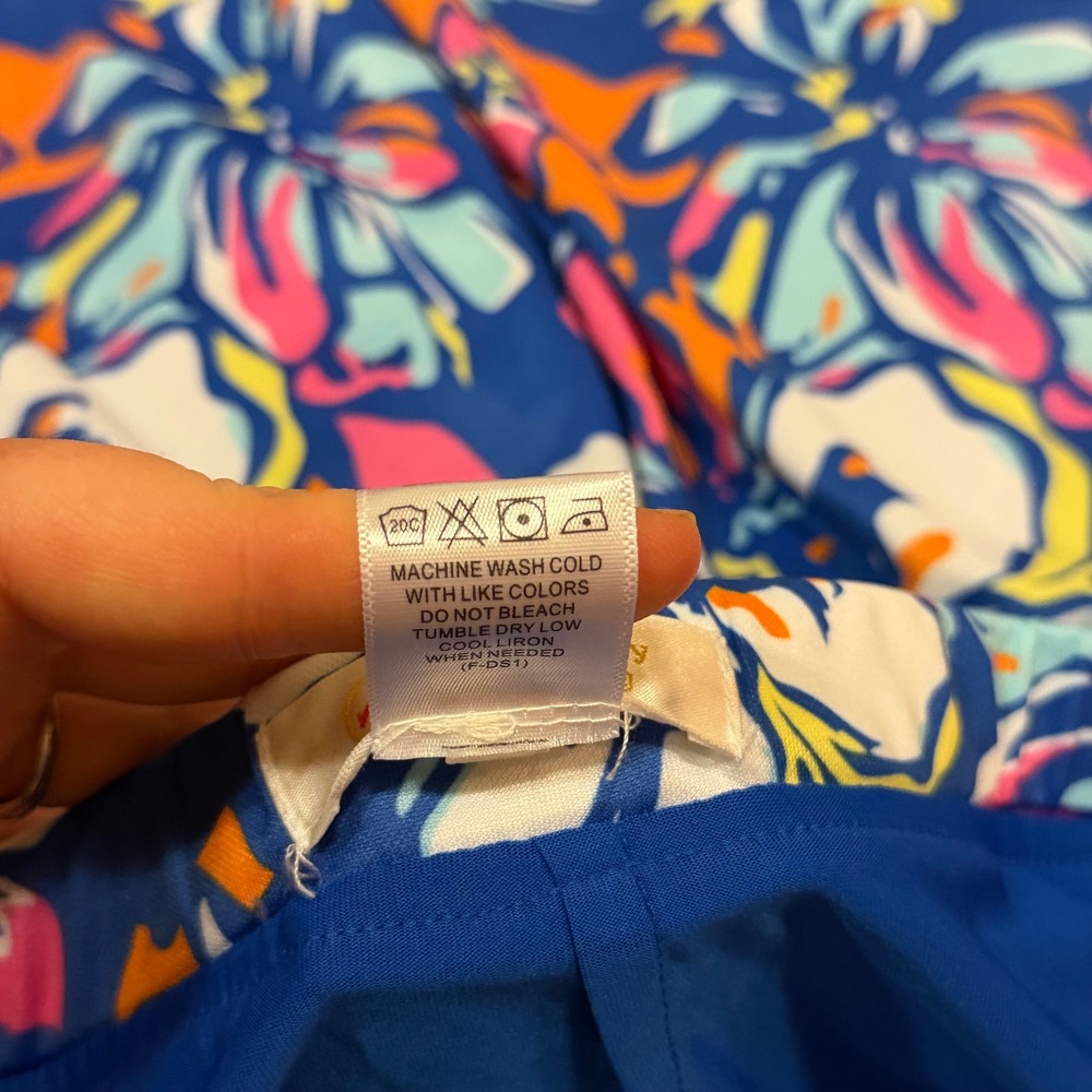 Monterey Club Floral Golf Skort Blue Pink Tropical Print‎ Side Zip XL 2911-010 - Picture 9 of 12
